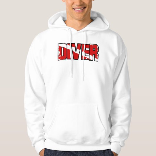 Weathered Scuba Diver Down Flag Hoodie (Vorderseite)