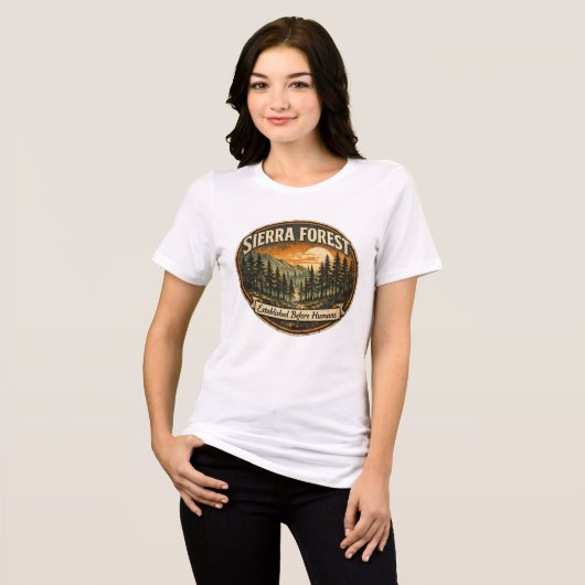 Weathered Sierra Forest-Established Before Humans Tri-Blend Shirt (Vorderseite voll)
