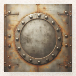 weathered steel, metal look  glasuntersetzer