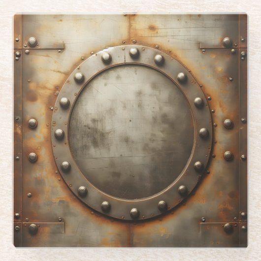 weathered steel, metal look glasuntersetzer (Vorderseite)