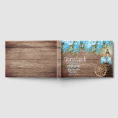 Weathered Wood Barrel - Baby Blue Blume Gästebuch (Voll)