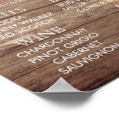 Weathered Wood Barrel - Coral - Bar Menu Poster (Ecke)