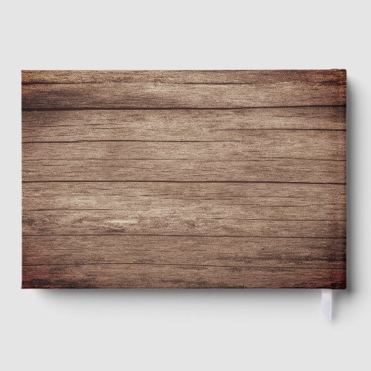 Weathered Wood Barrel - Coral Blume Gästebuch (Rückseite)