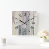 Weathered Wood Quadratische Wanduhr (Zuhause)