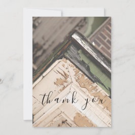 Weathered Wood White Green Flat Danke Karte