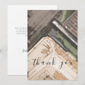 Weathered Wood White Green Flat Danke Karte (Vorne/Hinten)