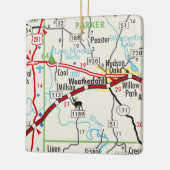 Weatherford TX Road Map Keramikornament (Links)