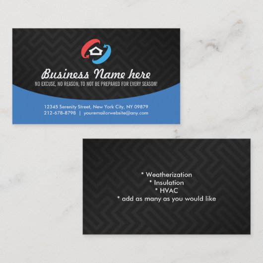 Weatherization Business Cards Visitenkarte (Vorne/Hinten)