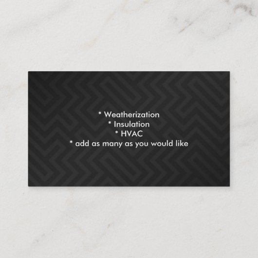 Weatherization Business Cards Visitenkarte (Rückseite)