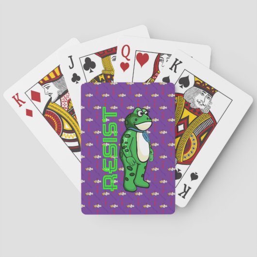 Weatherproof Personalized House Flag Resist frog Spielkarten (Rückseite)
