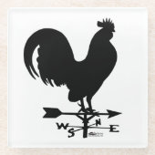 Weathervane Rooster Glasuntersetzer (Vorderseite)