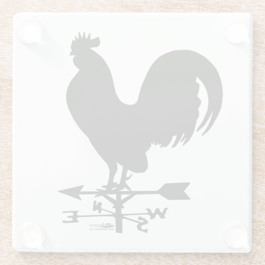 Weathervane Rooster Glasuntersetzer (Rückseite)