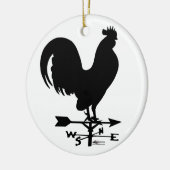 Weathervane Rooster Keramik Ornament (Links)