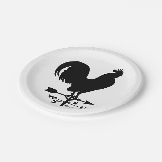 Weathervane Rooster Pappteller (Schrägansicht)