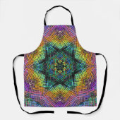 Weave Mandala Aquamarin Gelb und Rosa Schürze (Vorderseite)