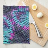 Weave Mandala Blue Pink und Lila Geschirrtuch (Viertel Falte)