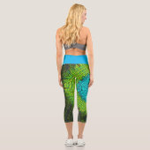 Weave Mandala Blue und Green Capri Leggings (Rückseite)