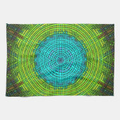 Weave Mandala Blue und Green Geschirrtuch (Horizontal)