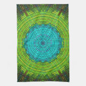 Weave Mandala Blue und Green Geschirrtuch (Vertikal)