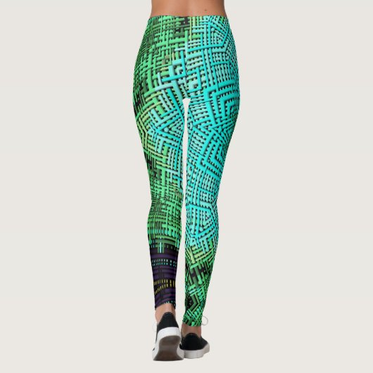 Weave Mandala Blue und Green Leggings (Rückseite)