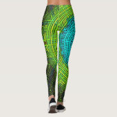 Weave Mandala Blue und Green Leggings (Rückseite)