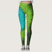 Weave Mandala Blue und Green Leggings (Vorderseite)