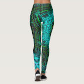 Weave Mandala Blue und Green Leggings (Rückseite)