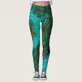 Weave Mandala Blue und Green Leggings (Vorderseite)