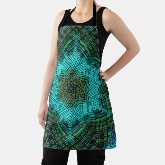 Weave Mandala Blue und Green Schürze (InSitu)