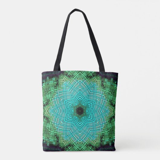 Weave Mandala Blue und Green Tasche (Rückseite)