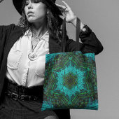 Weave Mandala Blue und Green Tasche