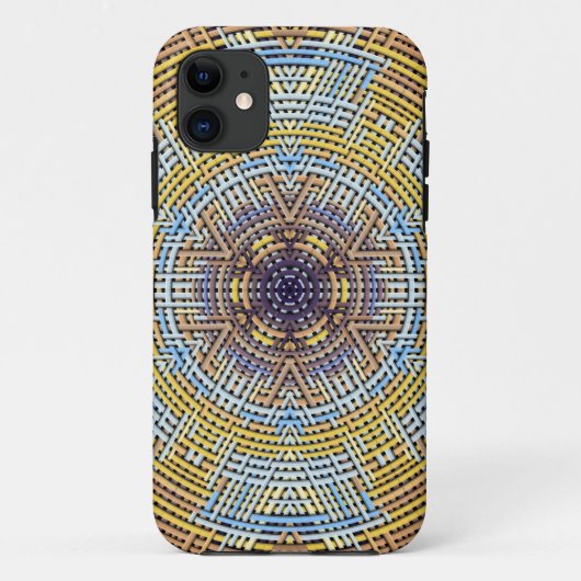 Weave Mandala Blue und Yellow Case-Mate iPhone Hülle (Rückseite)