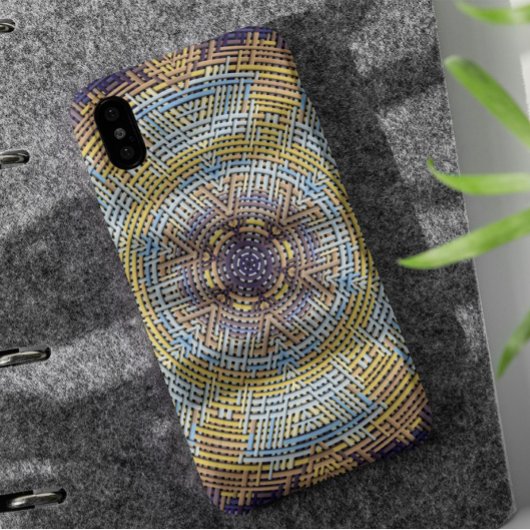 Weave Mandala Blue und Yellow Case-Mate iPhone Hülle