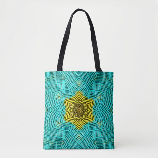 Weave Mandala Blue und Yellow Tasche (Vorderseite)