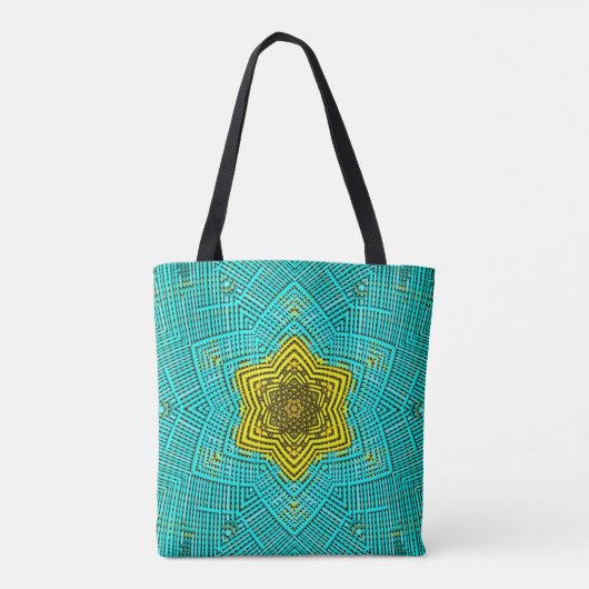 Weave Mandala Blue und Yellow Tasche (Rückseite)