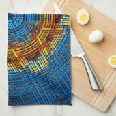 Weave Mandala Blue Yellow und Red Geschirrtuch (Viertel Falte)