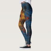 Weave Mandala Blue Yellow und Red Leggings (Links)