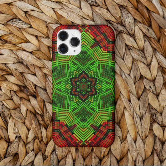 Weave Mandala Blume Rot und Grün Case-Mate iPhone Hülle