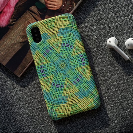 Weave Mandala Gelb Grün und Blau Case-Mate iPhone Hülle