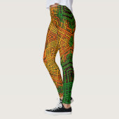 Weave Mandala Gelb Orange und Grün Leggings (Links)
