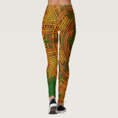 Weave Mandala Gelb Orange und Grün Leggings (Rückseite)
