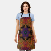 Weave Mandala Gelb Orange und Lila Schürze (Getragen)