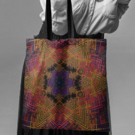 Weave Mandala Gelb Orange und Lila Tasche