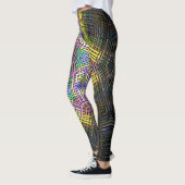Weave Mandala Gelb Rosa und Grün Leggings (Links)