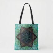 Weave Mandala Green Blue und Lila Tasche (Vorderseite)