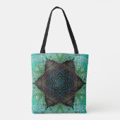Weave Mandala Green Blue und Lila Tasche (Rückseite)