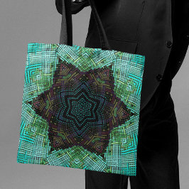 Weave Mandala Green Blue und Lila Tasche