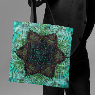 Weave Mandala Green Blue und Lila Tasche