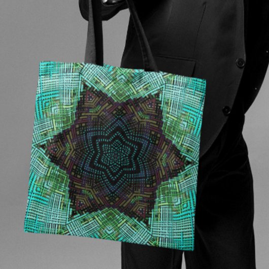 Weave Mandala Green Blue und Lila Tasche
