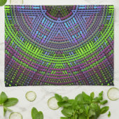 Weave Mandala Green Lila und blau Geschirrtuch (Gefaltet)